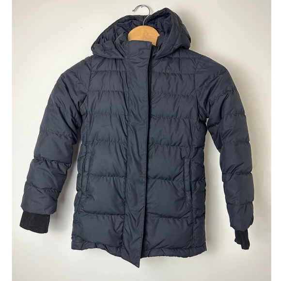 Athleta girls black down puffer winter jacket size XS 6 - Picture 1 of 6